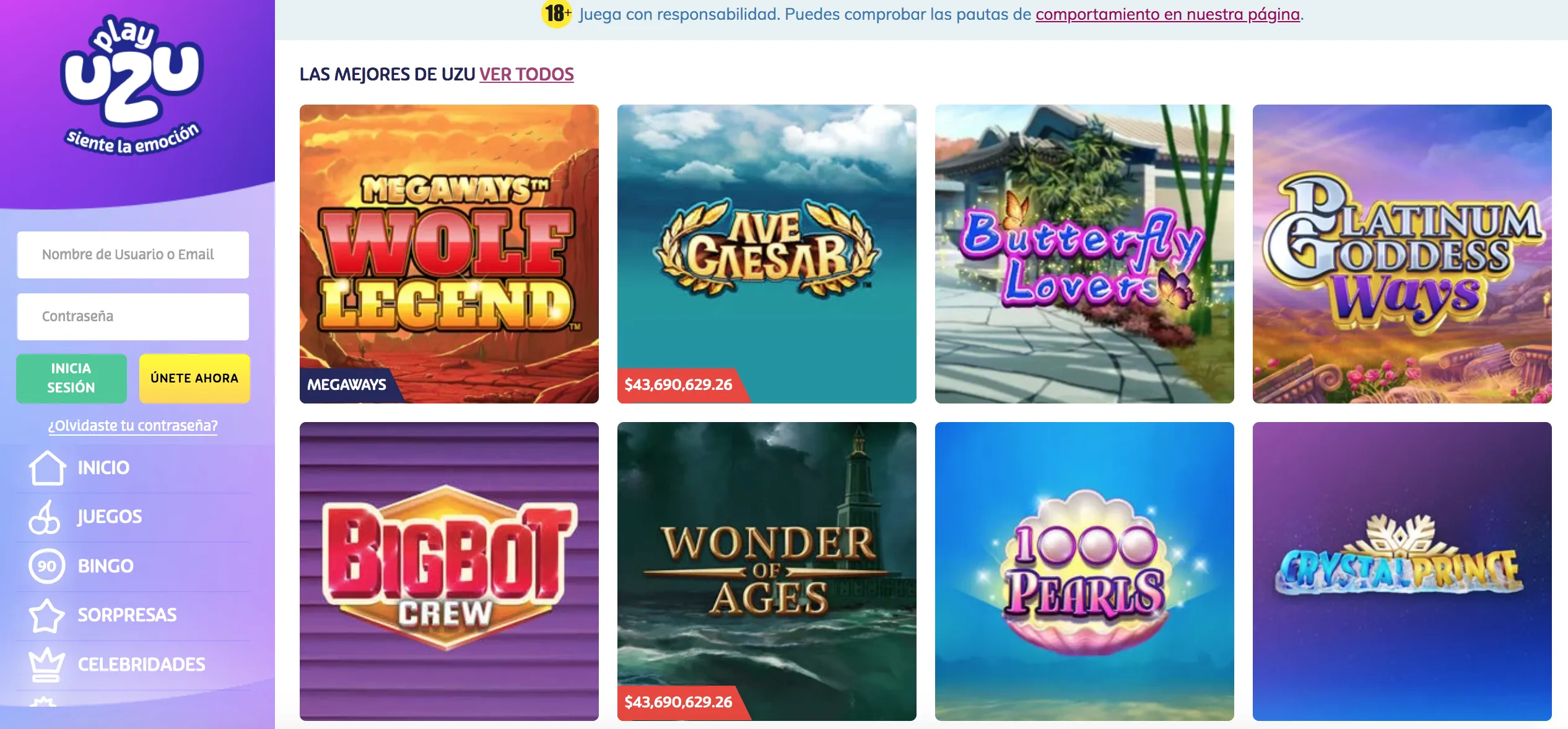 PlayUZU Perú juegos casino online